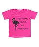 Funkrafts Cotton Knit Half Sleeves Flamingo Printed Tee - Pink