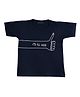 Funkrafts Premium Cotton Knit Half Sleeves All The Best Text Printed Tee - Navy Blue