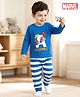 Kookie Kids Marvel Single Jersey Knit Full Sleeves Night Suit With Avengers Graphics - Blue