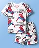 Kookie Kids Marvel Single Jersey Knit Half Sleeves T-Shirt & Shorts Co-Ord Set With Spider-Man Graphics - White