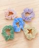 Yellow Bee Set Of 5 Solid Pastel Scrunchies - Multi Colour