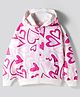 Primo Gino 100% Cotton French Terry Knit Full Sleeves Hooded SweatJacket with Heart Print & Kangaroo Pocket - Ivory