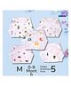 LazyToddler Muslin Nappy Set of 5  Medium  (ALP)