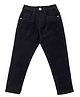 Babyhug Cotton Denim Full Length Washed Jean With Stretch - Black