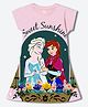 Wear Your Mind Cotton Blend Disney Frozen Featuring Half Sleeves Anna & Elsa Printed Dress - Pink