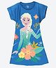 Wear Your Mind Disney Frozen Featuring Half Sleeves Elsa Printed Dress - Royal Blue