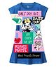 Wear Your Mind Cotton Blend Disney Mickey & Friends Featuring Half Sleeves Characters Printed Dress - Royal Blue