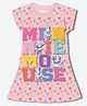 Wear Your Mind Cotton Blend Disney Mickey & Friends Featuring Half Sleeves Minnie Mouse Printed Dress - Pink