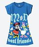 Wear Your Mind Cotton Blend Disney Mickey & Friends Featuring Half Sleeves Characters Printed Dress - Royal Blue