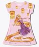 Wear Your Mind Cotton Blend Disney Tangled Featuring Half Sleeves Rapunzel Printed Dress - Pink