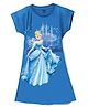 Wear Your Mind Cotton Blend Disney Cinderella Featuring Half Sleeves Character Printed Dress - Royal Blue