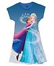 Wear Your Mind Cotton Blend Disney Frozen Featuring Half Sleeves Anna & Elsa Printed Dress - Royal Blue