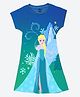 Wear Your Mind Cotton Blend Knit Disney Frozen Featuring Half Sleeves Elsa Printed Dress - Royal Blue