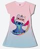 Wear Your Mind Cotton Blend Disney Lilo & Stitch Featuring Half Sleeves Character Printed Dress - Pink