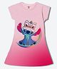 Wear Your Mind Cotton Blend Disney Lilo & Stitch Featuring Half Sleeves Character Printed Dress - Pink
