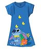 Wear Your Mind Cotton Blend Disney Lilo & Stitch Featuring Half Sleeves Character Printed Dress - Royal Blue