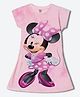 Wear Your Mind Cotton Knit Mickey & Friends Featuring Half Sleeves Minnie Mouse Character Printed Dress - Pink