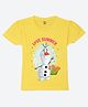 Wear Your Mind Cotton Disney Frozen Featuring Half Sleeves Olaf Printed Tee - Yellow