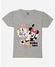 Wear Your Mind Cotton Disney Mickey & Friends Featuring Half Sleeves Minnie Mouse & Daisy Duck Printed Tee - Grey