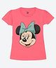 Wear Your Mind Cotton Disney Mickey & Friends Featuring Half Sleeves Minnie Mouse Printed Tee - Hot Pink