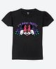 Wear Your Mind Cotton Knit Mickey & Friends Featuring Half Sleeves Minnie Mouse Printed Tee - Black