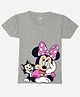 Wear Your Mind Cotton Knit Mickey & Friends Featuring Half Sleeves Minnie Mouse Character Printed Tee - Grey