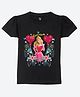Wear Your Mind Cotton Knit Disney Princess Featuring Half Sleeves Aurora Character Printed Tee - Black