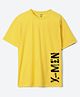 Wear Your Mind Cotton Knit Disney X Men Featuring Half Sleeves Characters Back Printed Oversized Tee - Yellow