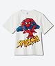 Wear Your Mind Cotton Knit Marvel Featuring Half Sleeves Spiderman Printed Tee - Off White
