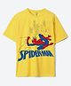 Wear Your Mind Cotton Knit Marvel Featuring Half Sleeves Spiderman Printed Tee - Yellow