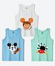 Wear Your Mind Cotton Blend Knit Pack Of 3 Disney Mickey & Friends Featuring Sleeveless Character Printed Vests - Multi Colour