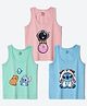 Wear Your Mind Cotton Pack Of 3 Disney Lilo & Stitch Featuring Sleeveless Characters Printed Vests - Multi Colour