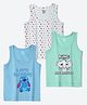 Wear Your Mind Cotton Blend Knit Pack Of 3 Disney Featuring Sleeveless Lilo & Simba Printed Vests - Multi Colour