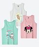 Wear Your Mind Cotton Blend Knit Pack Of 3 Disney Featuring Sleeveless Chipmunks & Minnie Mouse Printed Vests - Multi Colour