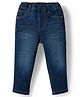 Babyhug Denim Full Length Washed Jeans With Stretch - Navy Blue