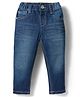 Babyhug Denim Full Length Washed Jeans with Stretch - Navy Blue