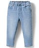 Babyhug Denim Full Length Washed Jeans with Stretch - Light Blue