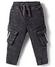Babyhug Denim Full Length Washed Jogger With Stretch - Black