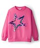 Primo Gino 100% Cotton French Terry Knit Full Sleeves Pullover Sweatshirt with Sequin Detailing - Pink