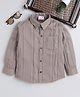BAATCHEET Cotton Full Sleeves Solid Pleated Shirt - Beige