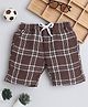 BAATCHEET Jute Cotton Checked Shorts - Brown