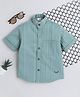 BAATCHEET Cotton Half Sleeves Striped Shirt - Green
