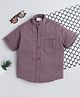 BAATCHEET Cotton Half Sleeves Striped Shirt - Plum
