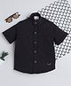 BAATCHEET Cotton Half Sleeves Striped Shirt - Black