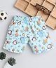 BAATCHEET Cotton Baby Animals Printed Shorts - Blue