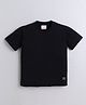 BAATCHEET Knited Half Sleeves Solid Tee - Black