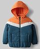 Pine Kids Woven Full Sleeves Hooded Padded Jacket With Color Block Design - Multicolor