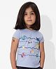 The Souled Store Cotton Knit Half Sleeves Fishes Printed Tee - Blue