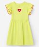 The Souled Store Cotton Knit Half Sleeves Heart Patch Detailed Dress - Yellow