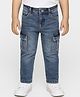 Babyhug Denim Full Length Washed Jeans With Stretch & Pockets - Blue